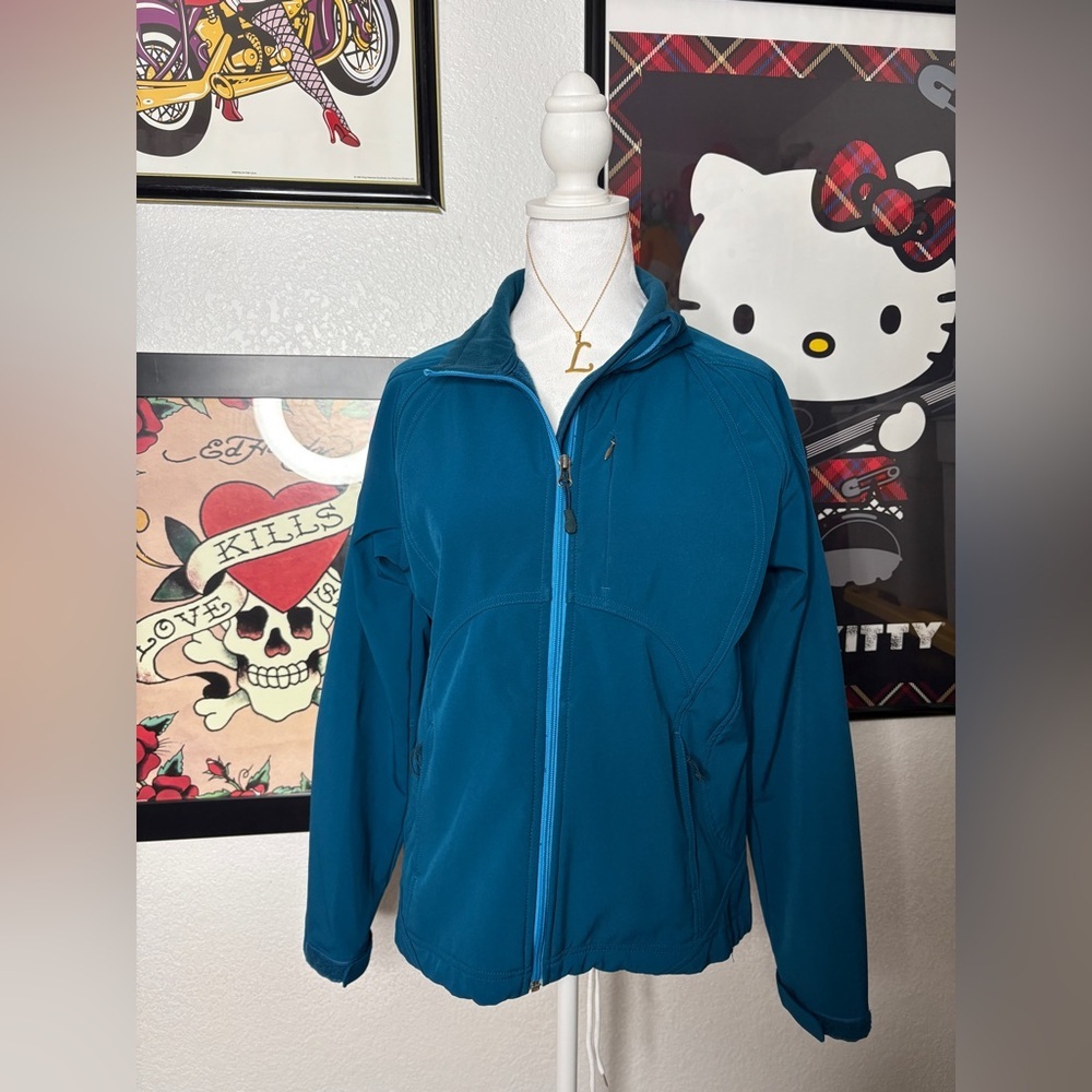 Double Diamond Teal Fleece Lined Softshell Jacket Outdoor Technical Gorpcore